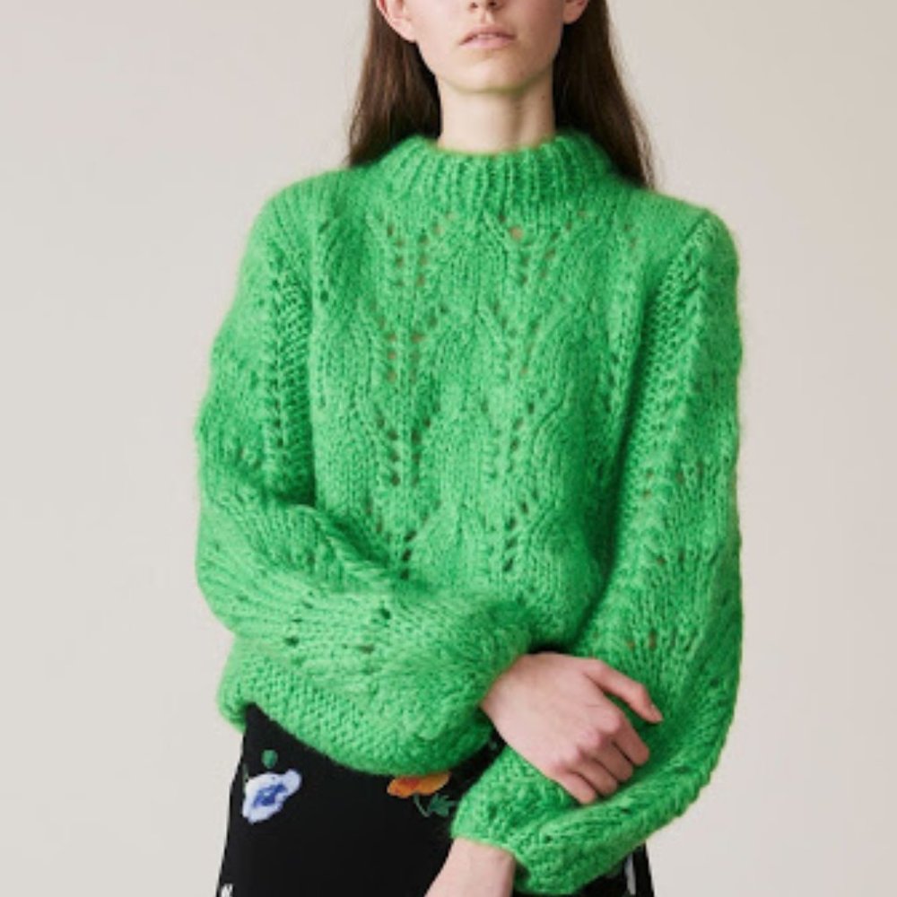 Ganni Green Julliard Mohair Sweater